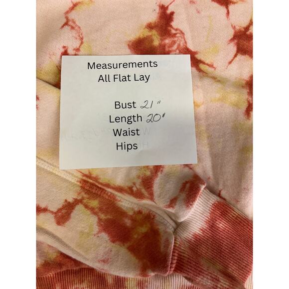 Pilcro And the Letterpress Anthropologie Cotton Tie Dye Swtshirt XS Peach Rust - Picture 7 of 8
